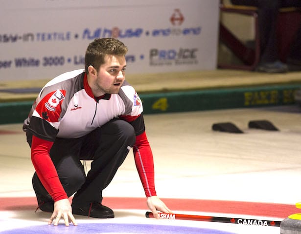 Team Canada skip Matt Dunstone (WCF/Marissa Tiel photo)